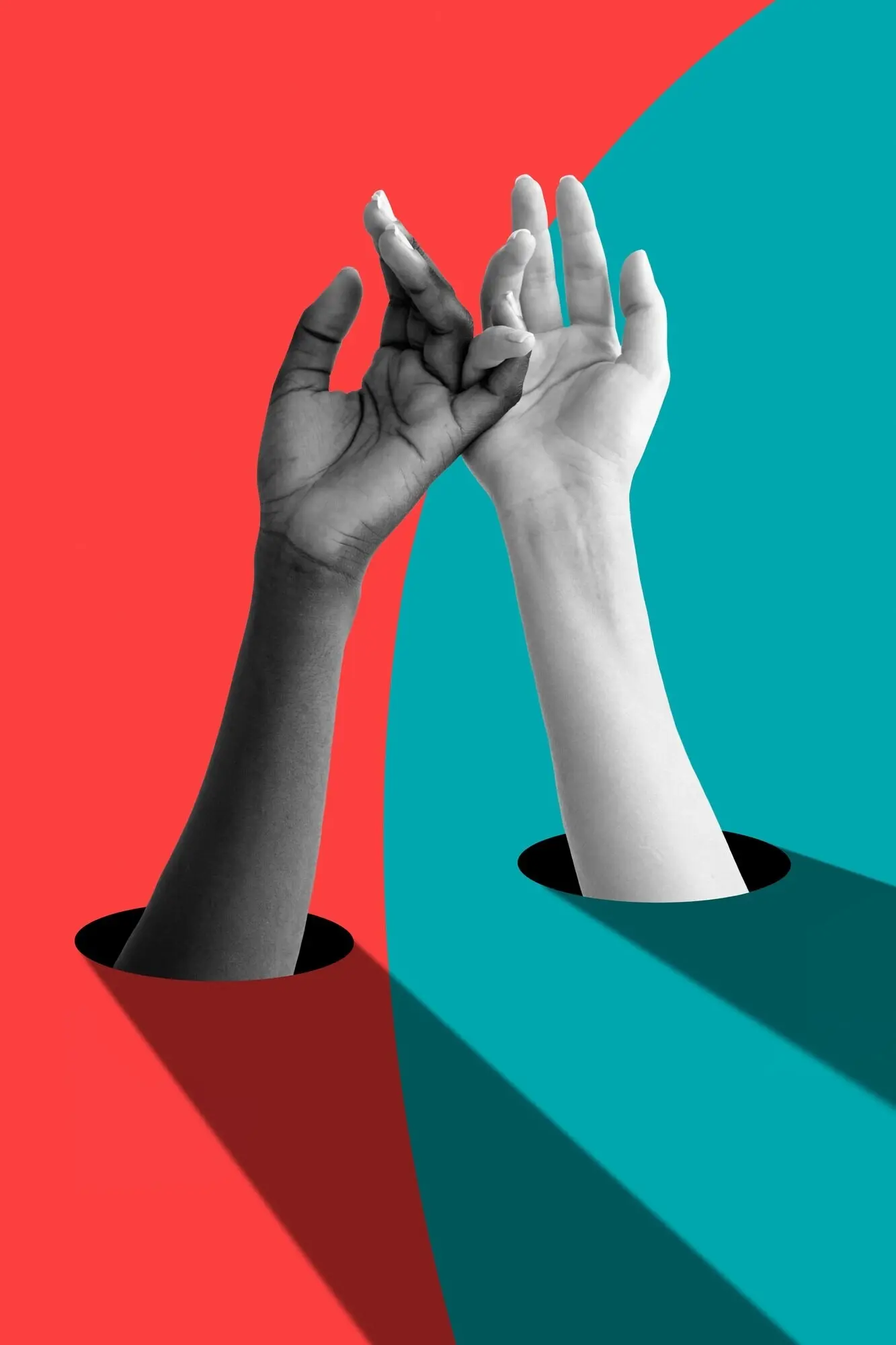 Handgeste, die verschiedene Gefühle ausdrückt